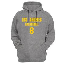 Blusa Moletom Capuz Basquete Los Angeles Basketball número 8 Blusa Moletom Capuz Basquete Los Angeles Basketball número 8