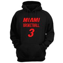 Blusa Moletom Capuz Basquete Miami Basketball número 3