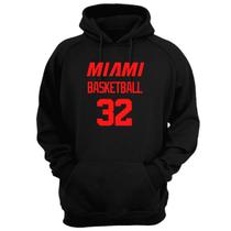 Blusa Moletom Capuz Basquete Miami Basketball número 32