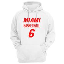 Blusa Moletom Capuz Basquete Miami Basketball número 6
