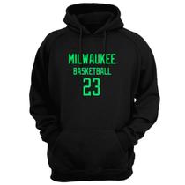Blusa Moletom Capuz Basquete Milwaukee Basketball número 23