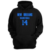 Blusa Moletom Capuz Basquete New Orleans Basketball número 14 Blusa Moletom Capuz Basquete New Orleans Basketball número 14