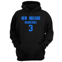 Blusa Moletom Capuz Basquete New Orleans Basketball número 3