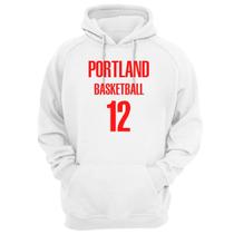 Blusa Moletom Capuz Basquete Portland Basketball número 12