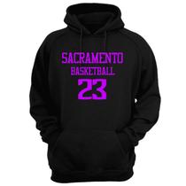 Blusa Moletom Capuz Basquete Sacramento Basketball número 23