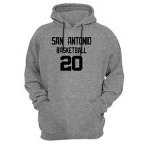 Blusa Moletom Capuz Basquete San Antonio Basketball núm 20 Blusa Moletom Capuz Basquete San Antonio Basketball núm 20