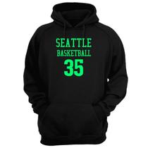 Blusa Moletom Capuz Basquete Seattle Basketball número 35 Blusa Moletom Capuz Basquete Seattle Basketball número 35