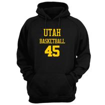 Blusa Moletom Capuz Basquete Utah Basketball número 45 Blusa Moletom Capuz Basquete Utah Basketball número 45