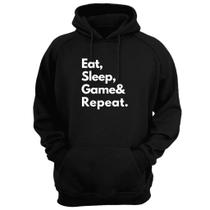 Blusa Moletom Capuz Frase Gamer Comer Dormir