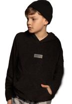 Blusa Moletom Capuz Preto Infantil Riccoo