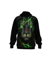 Blusa Moletom Casaco Leão Bravo Full Frente 3d Blusa Moletom Casaco Leão Bravo Full Frente 3d