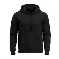 Blusa Moletom com capuz Canguru Unissex Liso Masculino e Feminino Flanelado Blusa de Frio