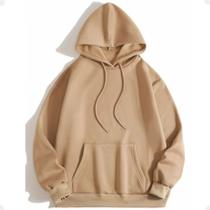 Blusa Moletom Com Capuz Flanelado Liso Sem Estampa