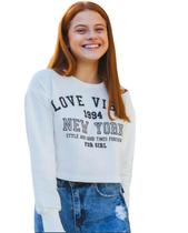 Blusa Moletom com Pedrinhas Juvenil Tam.12 Blusa Moletom com Pedrinhas Juvenil Tam.12