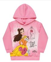Blusa moletom com touca infantil meninas princesas