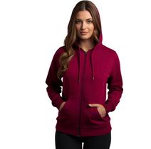 Blusa Moletom Com Zíper Blusão Inverno Frio Feminina Adulto