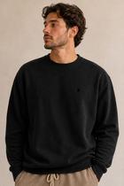 Blusa Moletom Confortável Gola Careca Polo Wear Preto