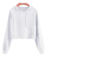 Blusa Moletom Cropped Feminino Flanelado Liso Curto Capuz