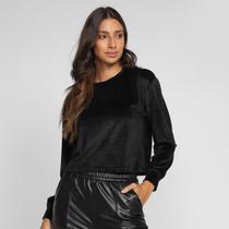 Blusa Moletom Cropped Malwee Manga Longa Feminina