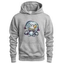 Blusa Moletom De Frio Feminino Masculino Canguru Estampado Robozinho Capuz