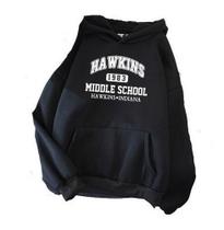 Blusa Moletom Fechado Capuz Hawkins 1983 Middle School Stranger Things