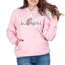 Blusa Moletom Feminina Amor Cavalo Bolso Canguru Conforto Blusa Moletom Feminina Amor Cavalo Bolso Canguru Conforto