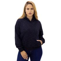 Blusa Moletom Feminina com Capuz Rovitex Preta