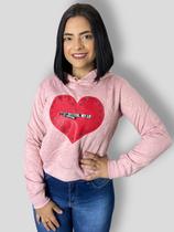 Blusa Moletom Feminina Cropped Com Capuz Premium