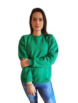 Blusa Moletom Feminina Gola Careca Básica