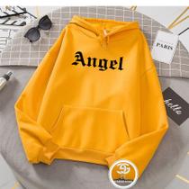 Blusa Moletom Feminino Angel Street Anjo Casaco blusa de frio com bolso e capuz linha premium