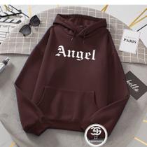 Blusa Moletom Feminino Angel Street Anjo Casaco blusa de frio com bolso e capuz linha premium