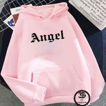 Blusa Moletom Feminino Angel Street Anjo Casaco blusa de frio com bolso e capuz linha premium