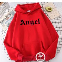 Blusa Moletom Feminino Angel Street Anjo Casaco blusa de frio com bolso e capuz linha premium