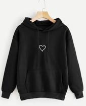 Blusa Moletom Feminino Canguru Coração Tumblr Fofo