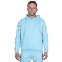 Blusa Moletom Feminino Masculino Liso Capuz Bolso Canguru Casaco de Frio Manga Longa