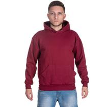 Blusa Moletom Feminino Masculino Liso Capuz Bolso Canguru Casaco de Frio Manga Longa