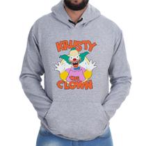 Blusa Moletom Flanelado Canguru Casual Krusty Palhaço