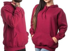 Blusa Moletom Flanelado liso Masculino e Feminino blusa de frio Casaco Canguru com Bolso e Capuz 154