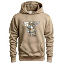 Blusa Moletom Frio Feminino Masculino Bolso Capuz Inverno Estampado Mountain Climber