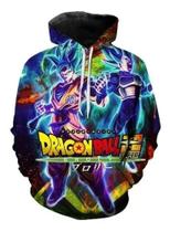 Blusa Moletom Full 3d Anime Dragon Ball Blue Invencível Dbz