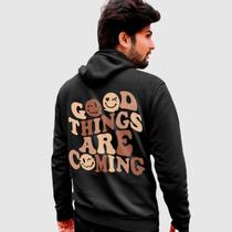 Blusa Moletom Genuine Grit Masculina Estampada Algodão 30.1 Good Thing Are Coming