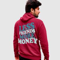 Blusa Moletom Genuine Grit Masculina Estampada Algodão 30.1 Less Friends More Money