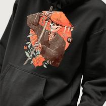 Blusa Moletom Genuine Grit Masculina Estampada Algodão 30.1 Samurai Caveira