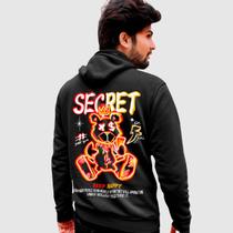Blusa Moletom Genuine Grit Masculina Estampada Algodão 30.1 Secret Keep Happy