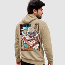 Blusa Moletom Genuine Grit Masculino Estampado Algodão 30.1 Demons Slayer Inosuke Hashibira