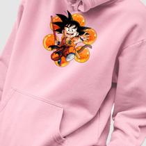 Blusa Moletom Genuine Grit Masculino Estampado Algodão 30.1 Dragon Ball GT Goku e Esferas do Dragão