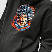 Blusa Moletom Genuine Grit Masculino Estampado Algodão 30.1 Dragon Ball Z Goku Saiyajin Azul