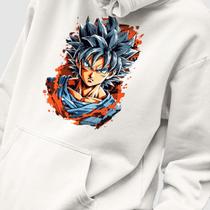 Blusa Moletom Genuine Grit Masculino Estampado Algodão 30.1 Dragon Ball Z Goku Saiyajin Azul