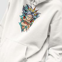 Blusa Moletom Genuine Grit Masculino Estampado Algodão 30.1 Goku Super Saiyajin Azul Dragon Ball