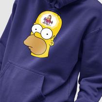 Blusa Moletom Genuine Grit Masculino Estampado Algodão 30.1 Homer Simpson Head Monkey
